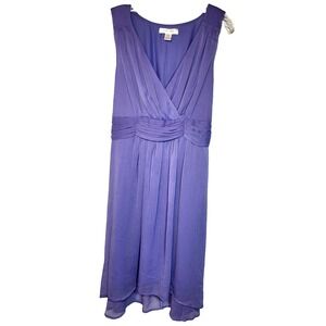 Motherhood Maternity Periwinkle Sleeveless Crepe Dress Cross Front  Size Large